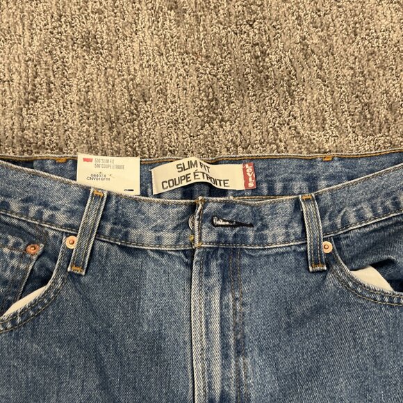 New Levis 516 Mens 38W x 34L Regular Straight Leg Slim Fit Blue Denim Jeans NWT - Picture 2 of 5